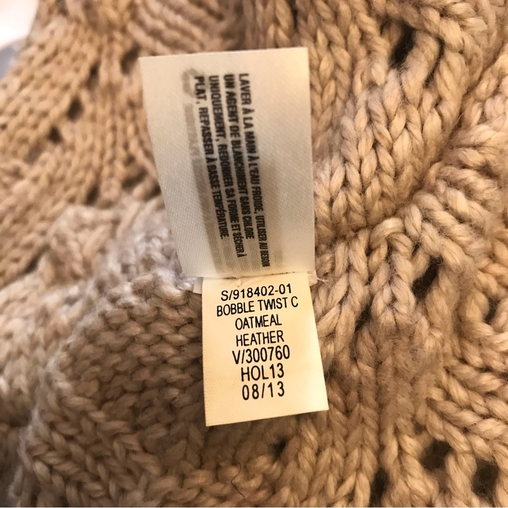 Gap Beige Chunky Knit Cowl Infinity Scarf One Size 15 Percent Wool - Picture 5 of 6